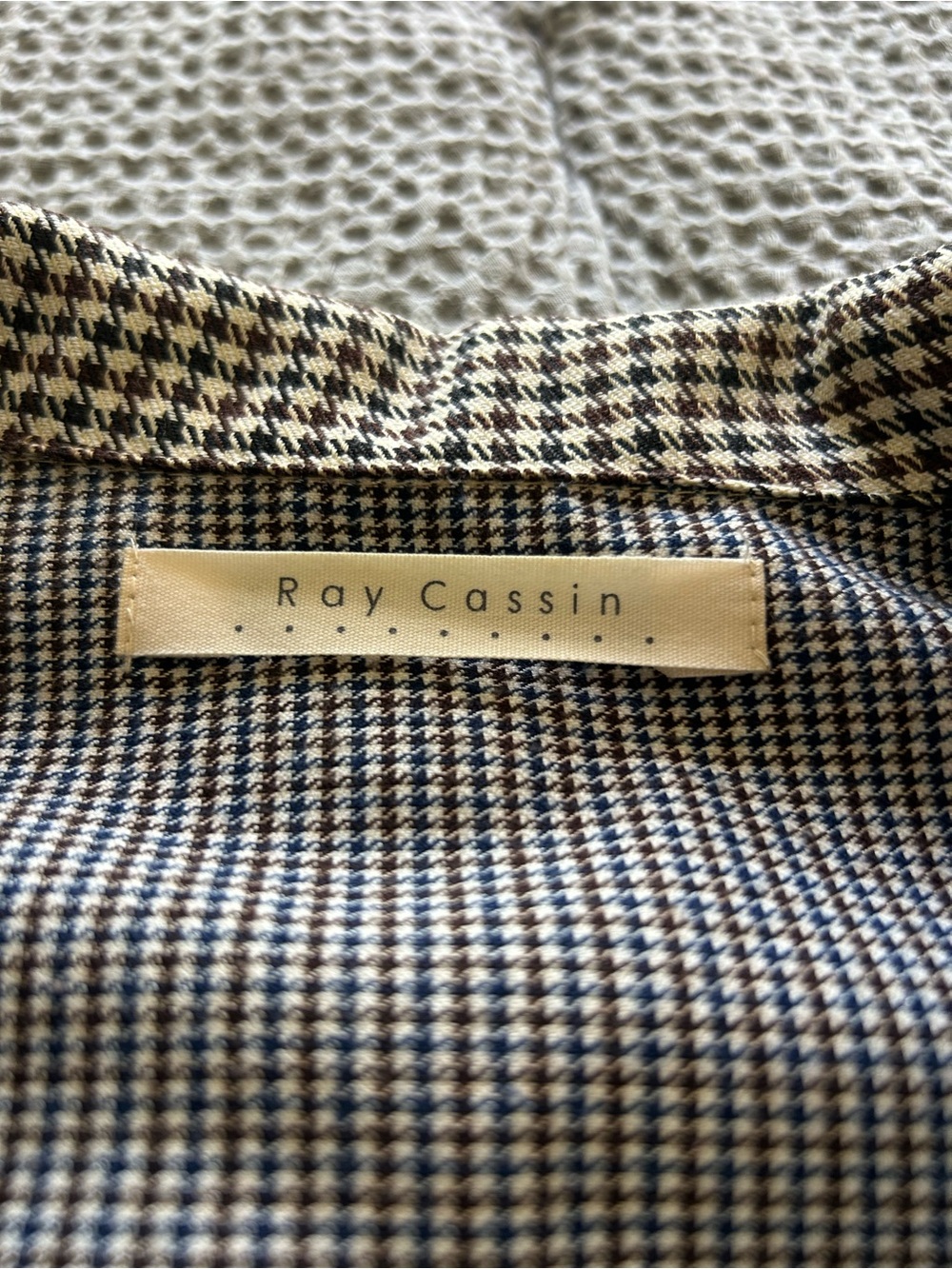 Women’s Houndstooth Coat - Navy & Cream